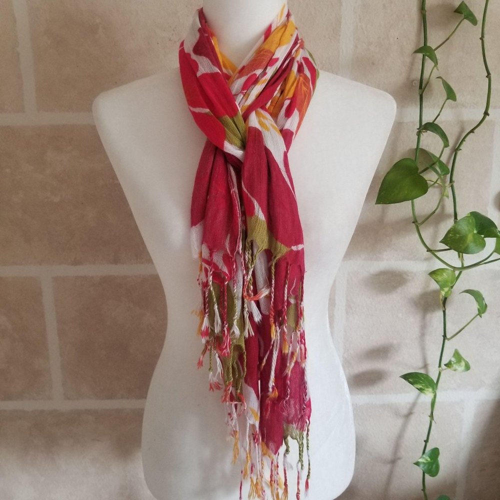 Fashion Scarf Size 64x22 Hawaiian Tropical Floral